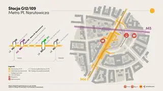 Schemat stacji Rondo Daszyńskiego na linii M4