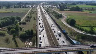 Wypadek z udziałem motocyklisty na A2