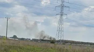 Pożar na składowisku odpadów w Sokołowie