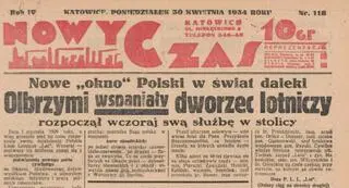 Prasa z 30 kwietnia 1934 szeroko informowała o otwarciu lotniska na Okęciu