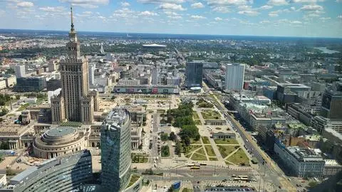 Panorama Warszawy z 46. piętra Varso Tower