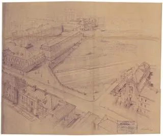 Szkic Trasy W-Z autorstwa Zygmunta Stępińskiego, 1948