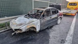 Pożar auta na A2