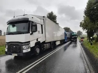 Zderzenie trzech ciężarówek 