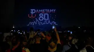 W ramach widowiska "W jak Wolność" 615 dronów wzbiło się na wysokość od 60 do 120 metrów, tworząc na niebie 12 symbolicznych figur upamiętniających powstanie warszawskie