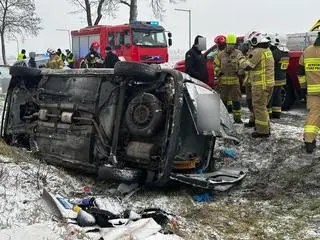 Samochód dachował w Strzykułach