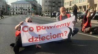 Protest na placu Trzech Krzyży