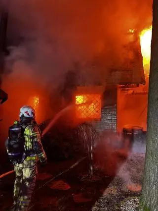 Pożar drewnianego domu pod Legionowem