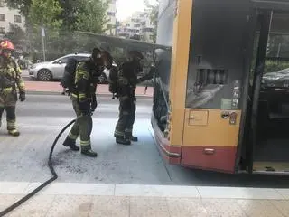 Pożar autobusu linii 136 