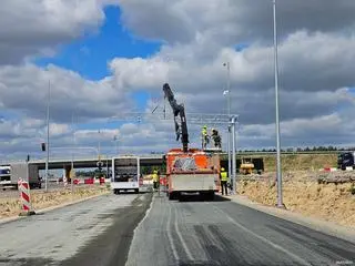 Prace i nowa organizacja ruchu przy węźle S7 Modlin