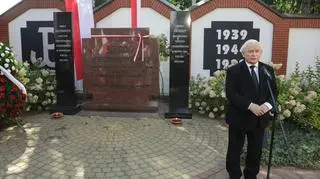 Jarosław Kaczyński podczas przemówienia