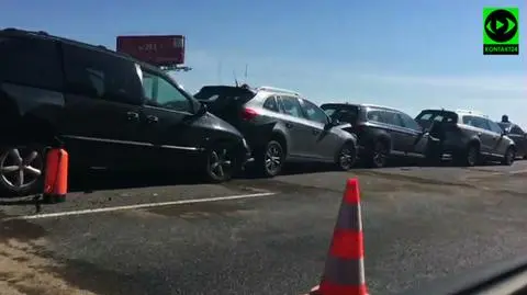 Karambol na A2. Cztery osoby ranne
