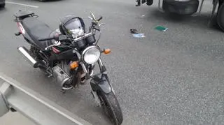 Wpadek motocyklisty