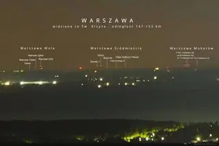 Widok na Warszawę w noc 29 kwietnia 2025 roku