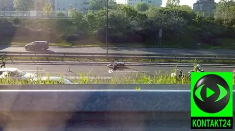 Trasa AK zablokowana po wypadku motocyklisty