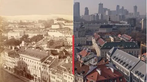 Wczoraj i dziś - panorama Warszawy