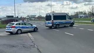 Protest taksówkarzy w okolicy lotniska 