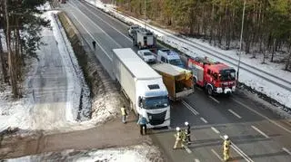 Zablokowana trasa w miejscowości Całowanie 