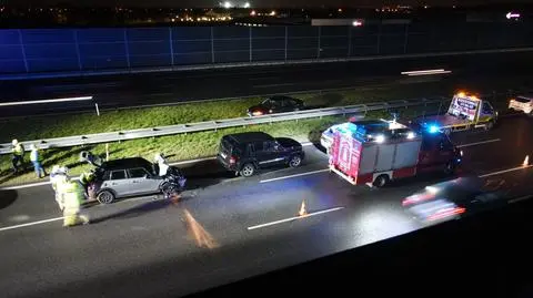 Zderzenie trzech aut na A2