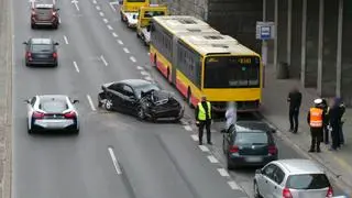 Zderzenie na Trasie Łazienkowskiej