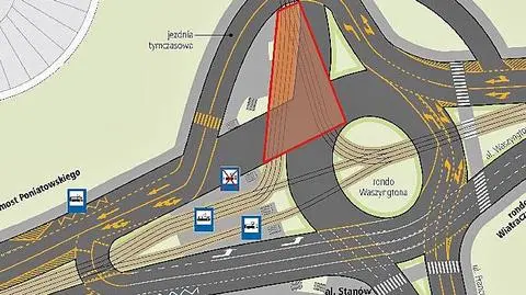 Rondo Waszyngtona z tymczasową jezdnią