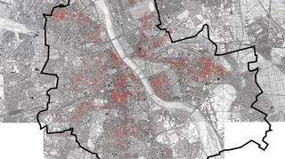 Mapa roszczeń przygotowana przez Muzeum Sztuki Nowoczesnej