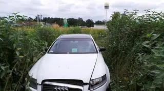 Audi wypadło z drogi