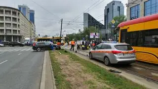 Piesza potrącona podczas kolizji w Alejach Jerozolimskich