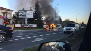 Pożar auta w Markach