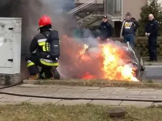 Pożar samochodów na Umińskiego