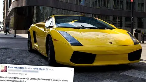 Policja szuka Piotra Kaszubskiego, a on sprzedaje lamborghini w sieci