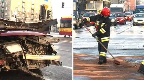 Czołowe zderzenie na Ochocie