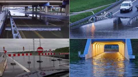 Węzły Marynarska i Lotnisko pod wodą