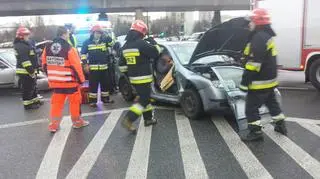 Kolizja na skrzyżowaniu Puławskiej i Poleczki