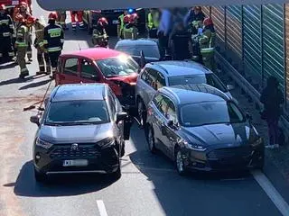 Zderzenie pięciu aut na S8