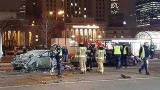 Zderzenie na Marszałkowskiej w okolicy Domów Centrum