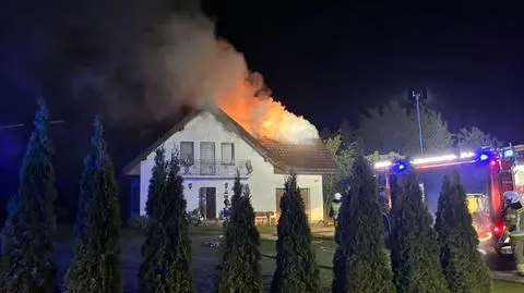 Pożar domu w Młodzieszynie 
