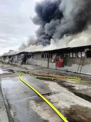 Pożar magazynu ze zbożem w Gozdowie