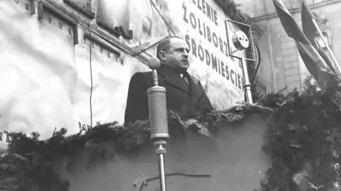 Stefan Starzyński podczas otwarcia arterii komunikacyjnej łączącej Żoliborz ze Śródmieściem