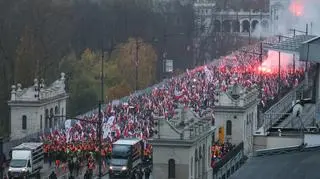 Czoło marszu na moście Poniatowskiego