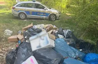 Ktoś porzucił śmieci przy torach