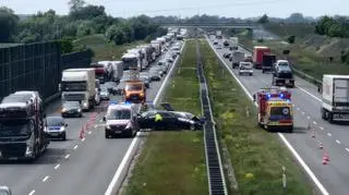 Wypadek i dwie kolizje. Utrudnienia na A2
