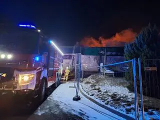 Pożar masarni pod Kozienicami 