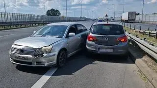 Zderzenie kilku aut na S2