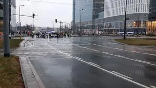 Protest na rondzie Dmowskiego