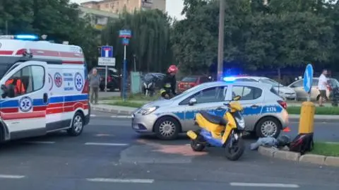 Zderzenie na Gocławiu, skuterzysta ranny