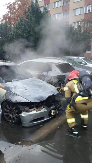 Pożar samochodów na ulicy Londyńskiej