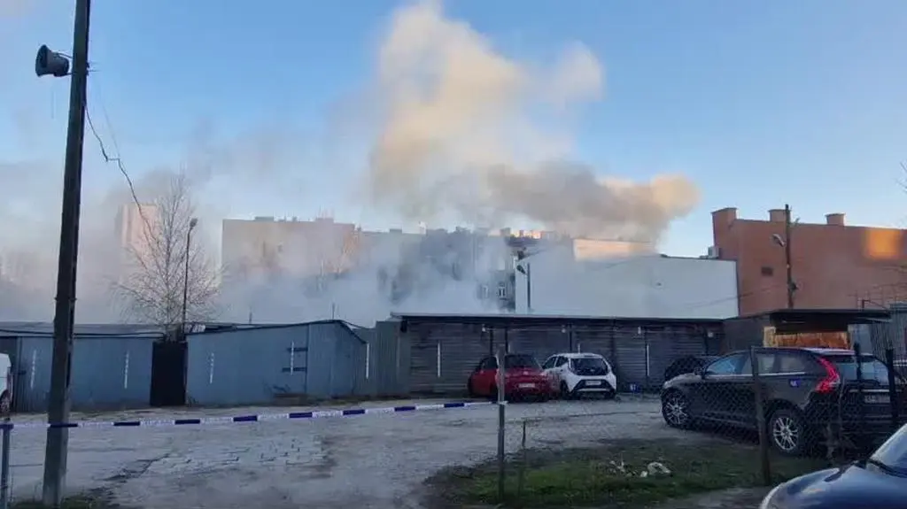 Akcja gaśnicza na bazarze Różyckiego