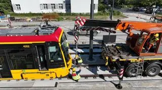 Tramwaj na nowym torowisku na św. Bonifacego