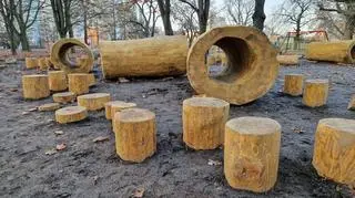 Naturalny plac zabaw w Parku Bródnowskim